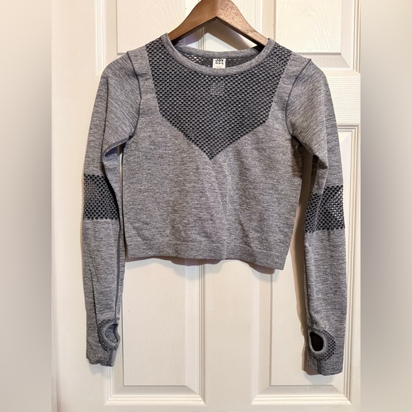 JoyLab Mesh Long Sleeve Crop Top - Picture 2 of 7